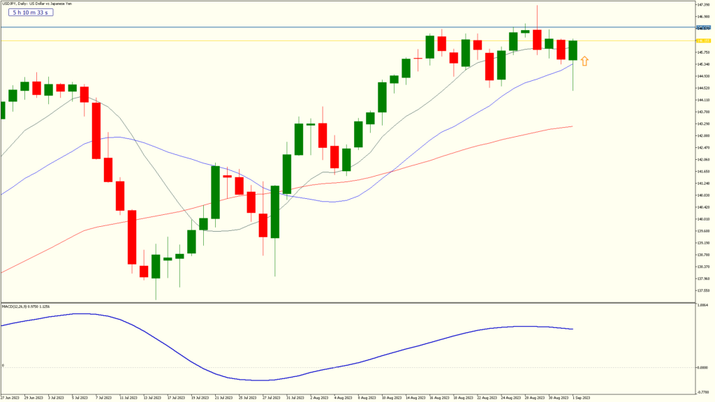 weekly 1 sep 2023 usdjpy daily